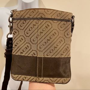 Coach Chelsea Heritage Stripe Cross Body - brown
